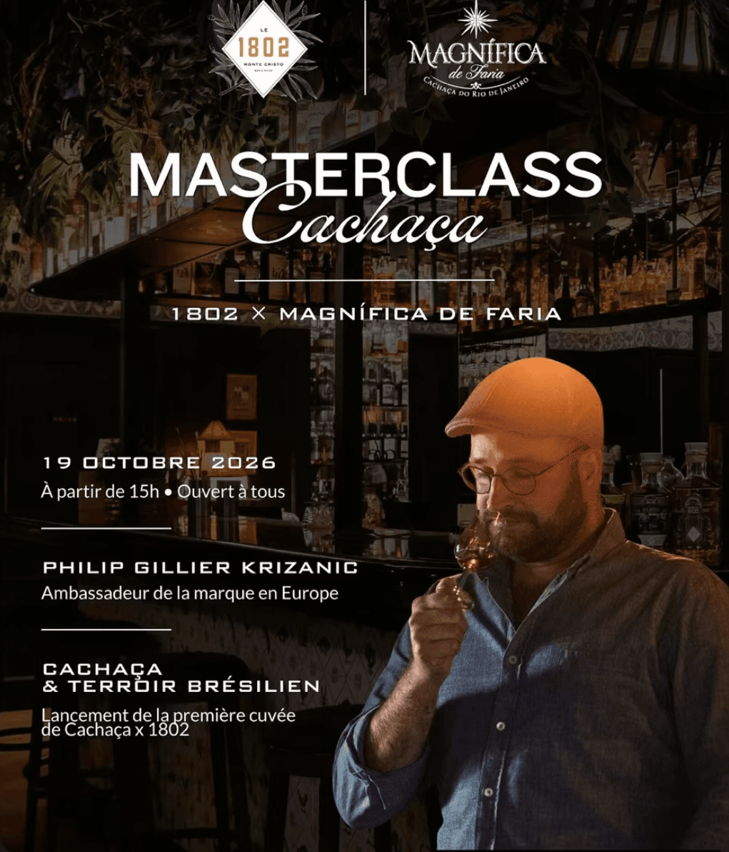 Visuel de l'event Masterclass Cachaça — 1802 x Magnífica de Faria