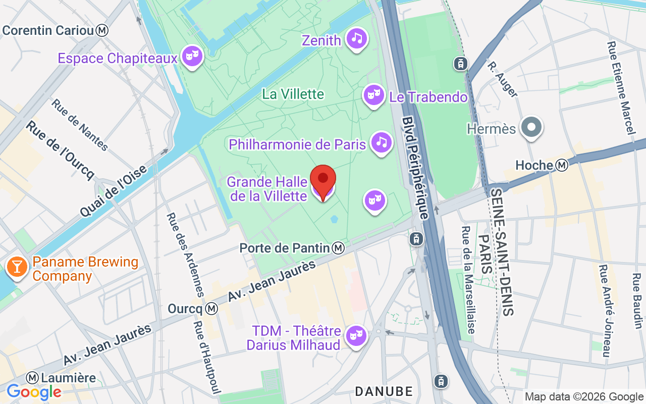 Carte : La Grande Halle de la Villette